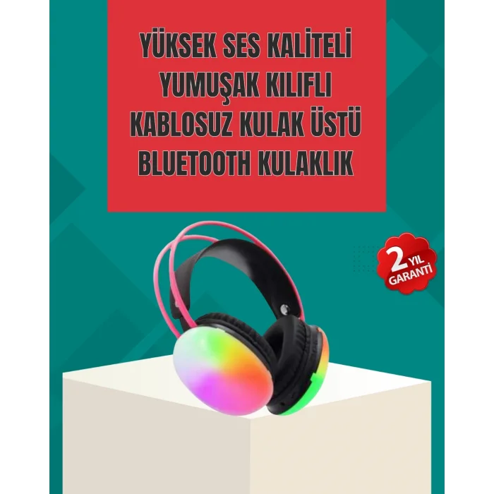  Type-C Şarjlı RGB Işıklı Bluetooth Oyuncu Kulaklığı