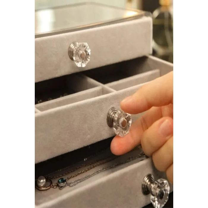 BUĞZ Üç Katlı Çekmeceli Takı Kozmetik Organizer