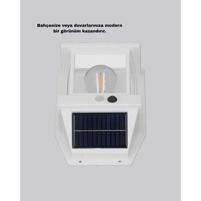 BUĞZ Üç Modlu Güneş Enerjili Duvar Lambası 1800mAh Bataryalı ve Hareket Sensörlü
