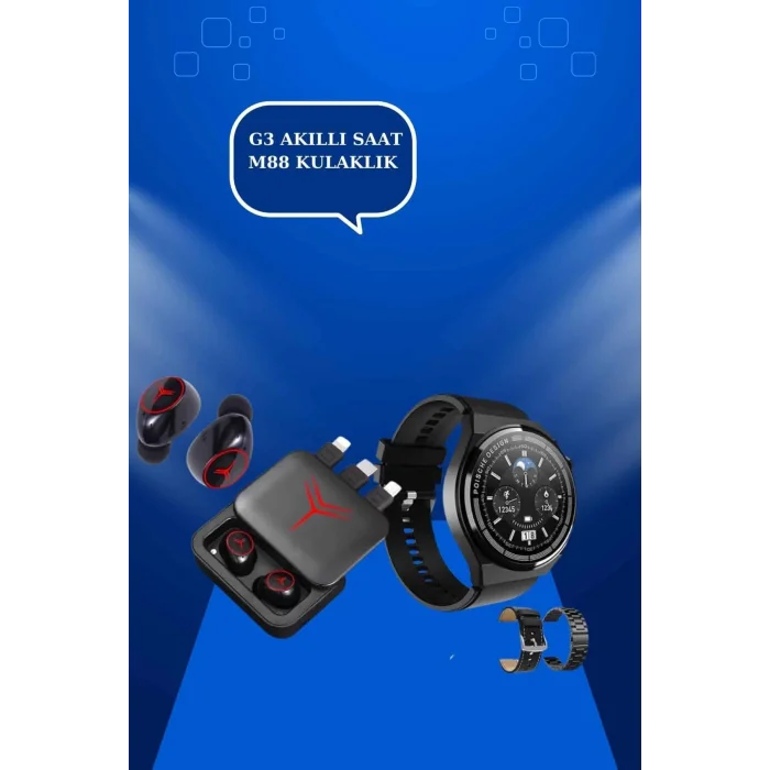  Ucuz Kaliteli Akıllı Saat ve Powerbank Bluetooth Kulaklık 5.1 Stereo ANC Özelliği