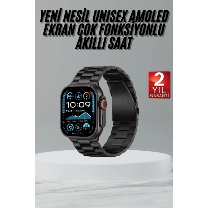  Ultra 3 Kordonlu Amoled Ekran Akıllı Saat Çok Fonksiyonlu Uyku ve Sağlık Takibi