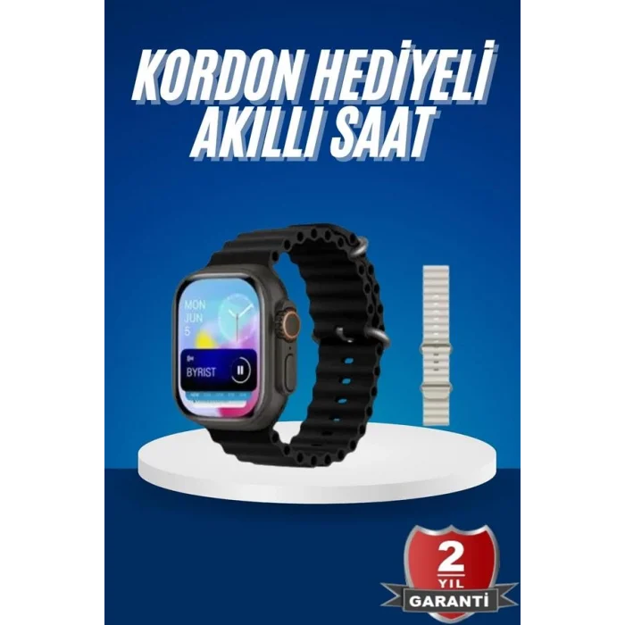 BUĞZ Ultra Akıllı Saat 49 Mm Çift Kordonlu Arama Cevaplama Bluetooth Bağlantılı - BUĞZ