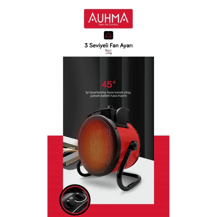 BUĞZ Ultra Güçlü 3000 Watt Taşınabilir Elektrikli Portatif Isıtıcı Soba Sıcak Hava Üfleyen Fan Radyatör - Lisinya