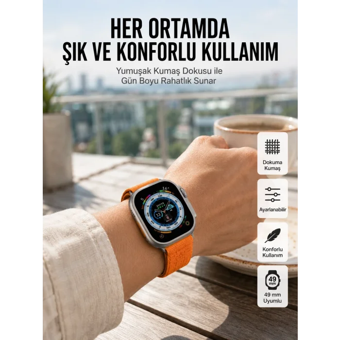 BUĞZ Ultra Max Kordon Kilitli Akıllı Saat Amoled Ekran Titreşimli Çağrı Cevaplayabilen