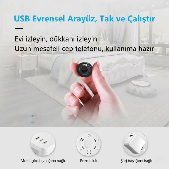 BUĞZ Ultra Mini Gözetleme Wi-Fi Kamera