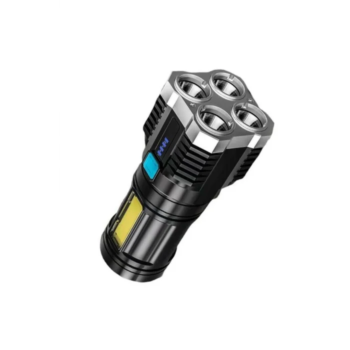 BUĞZ Ultra Parlak El Feneri Usb Şarj 4 Led+Yan Cob Led Taktik Günlük Hayat Kamp Avcılık El Feneri ( BUĞZ )
