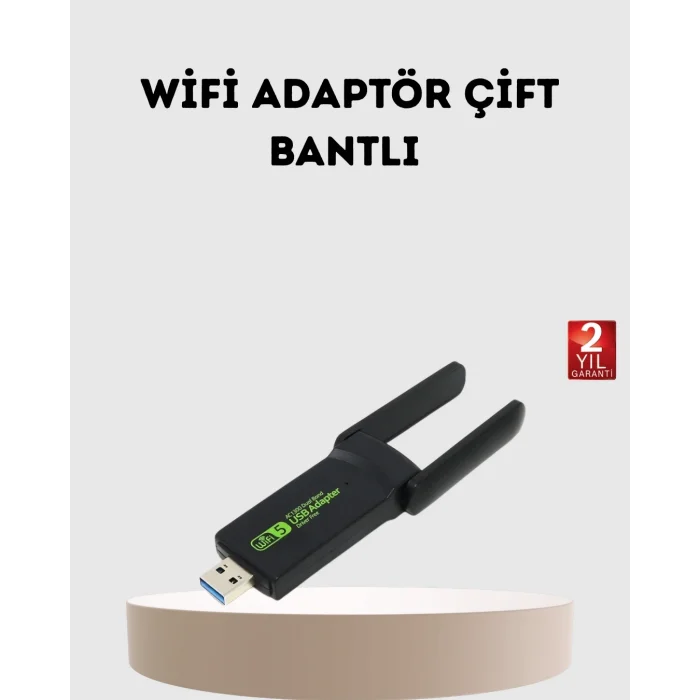 BUĞZ Ultratekno Dual Band WiFi Adaptör – 1200 Mbps, USB 3.0, Çift Antenli, Geniş Kapsama Alanı ve Yüksek Hız