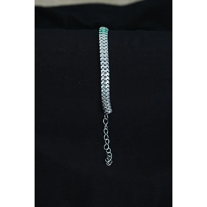 BUĞZ Unisex Tırtıl Model Gümüş Renk Künye Bileklik