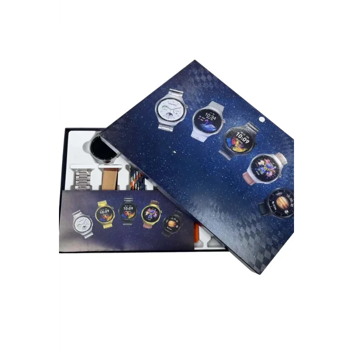  Unısex Yuvarlak Ekranlı 7 Kordonlu Akıllı Saat GPS Destekli Çoklu Kordon Seçeneği