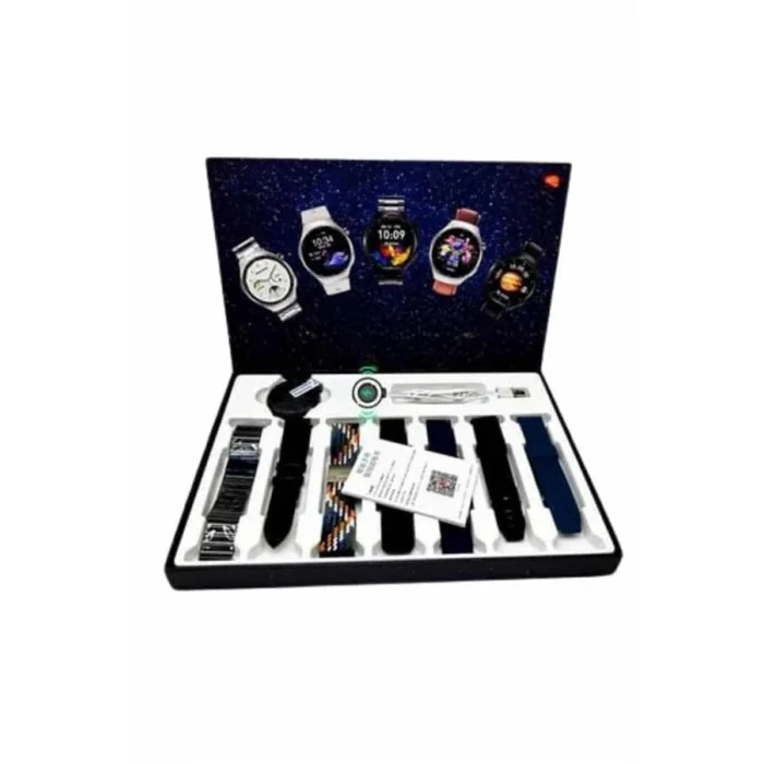 BUĞZ Unısex Yuvarlak Ekranlı 7 Kordonlu Akıllı Saat GPS Destekli Çoklu Kordon Seçeneği - BUĞZ