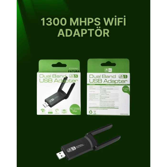 BUĞZ USB 3.0 Wireless Adaptör – 2.4GHz & 5GHz Destekli