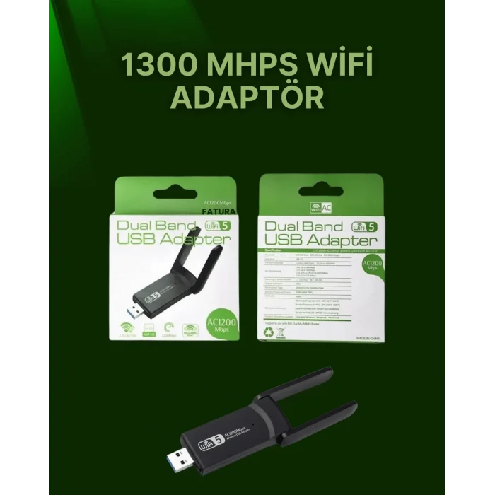 USB 3.0 Wireless Adaptör – 2.4GHz & 5GHz Destekli