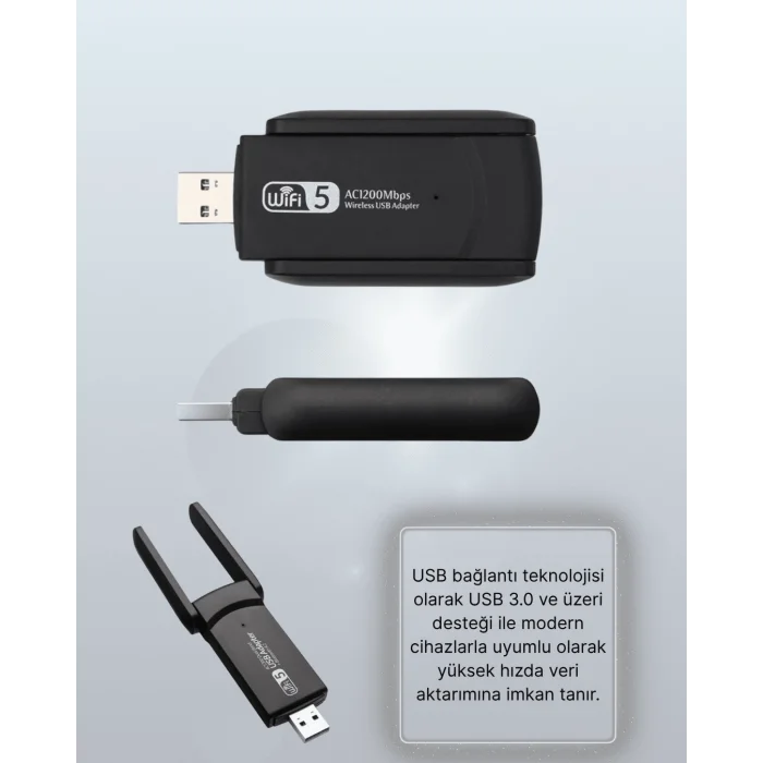  USB 3.0 Wireless Adaptör – 2.4GHz & 5GHz Destekli
