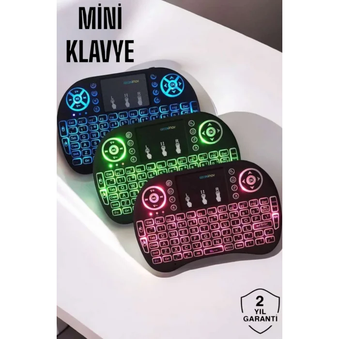  USB Bağlantılı Mini Q Klavye Işıklı Tüm Cihazlara Uyumlu