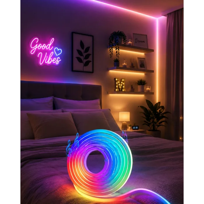 BUĞZ USB Girişli RGB Neon Şerit Led TV Oda Masa Dekor Işığı