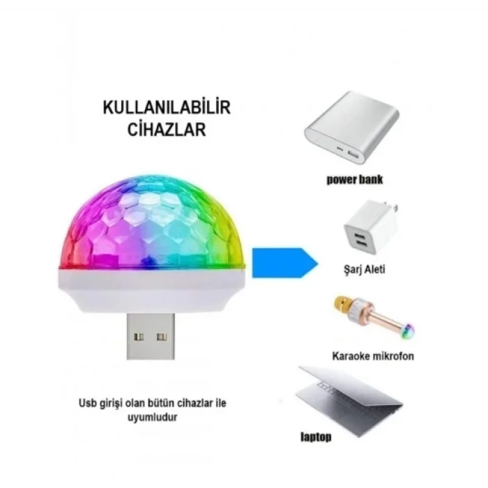  Usb Girişli Sese Duyarlı Disko Topu