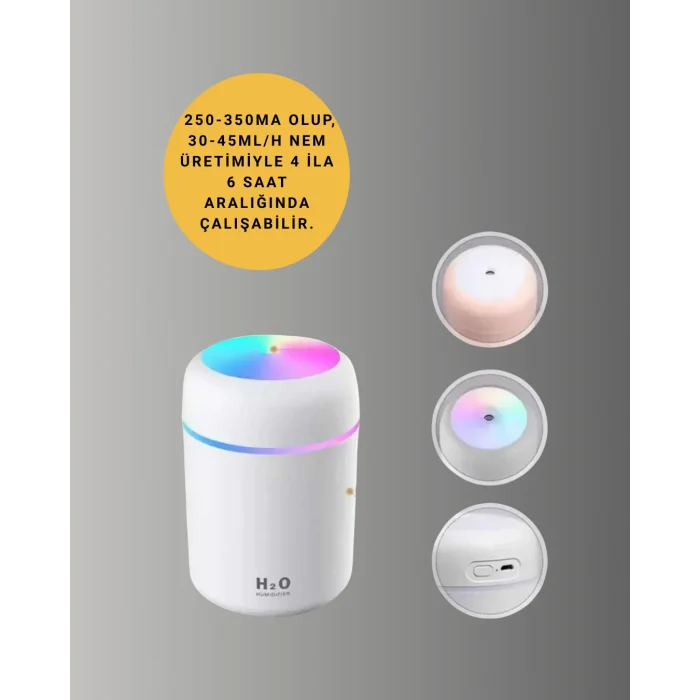 BUĞZ USB Girişli Taşınabilir Mini Nemlendirici 300ml Su Hazneli - BUĞZ