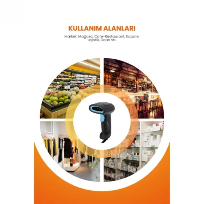BUĞZ USB Kablolu 1D/2D Barkod & Karekod Okuyucu
