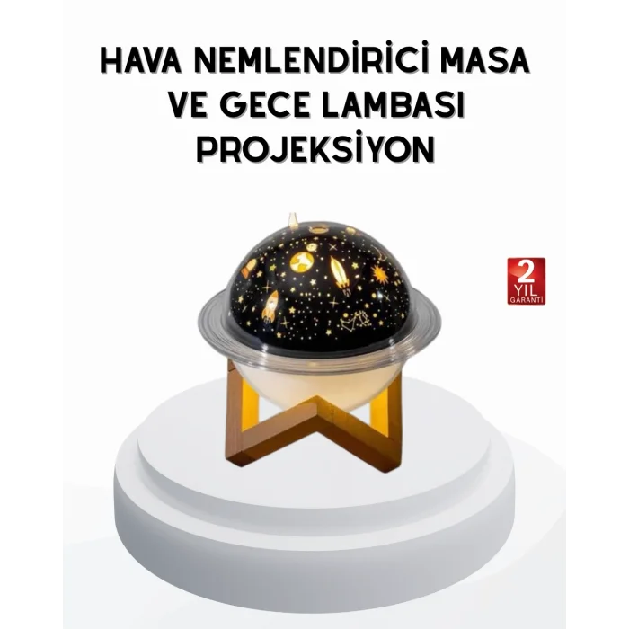 BUĞZ USB Mini Hava Nemlendirici ve Projeksiyon Lamba – Taşınabilir, Sessiz, Dekoratif Aromaterapi Cihazı