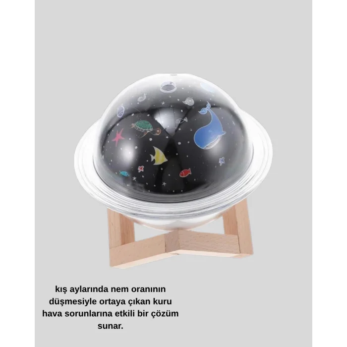 BUĞZ USB Mini Hava Nemlendirici ve Projeksiyon Lamba – Taşınabilir, Sessiz, Dekoratif Aromaterapi Cihazı - BUĞZ