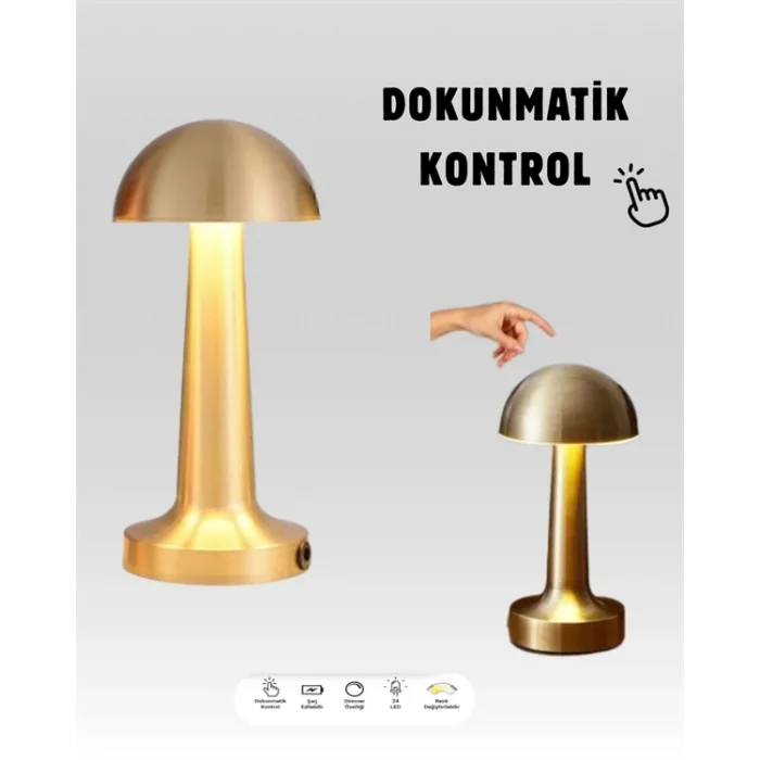  USB Şarjlı Dokunmatik LED Masa Lambası – 3 Renk Modu & Dimmer