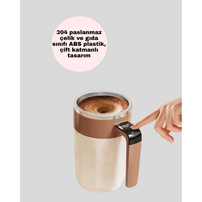 BUĞZ USB Şarjlı Elektrikli Karıştırıcı Kupa – Sıcak & Soğuk İçecekler için