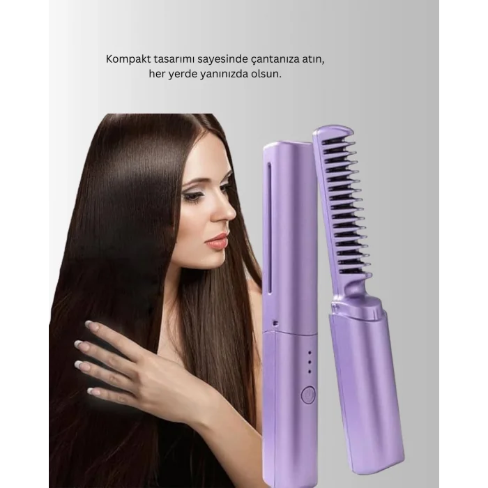BUĞZ USB Şarjlı Kablosuz Saç Düzleştirici – Seyahat ve Günlük Kullanım - Lisinya
