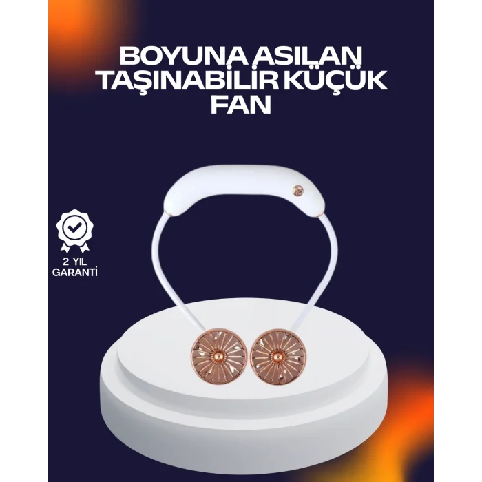  USB Şarjlı Katlanabilir Mini Boyun Fanı 1–3 Saat Kullanım