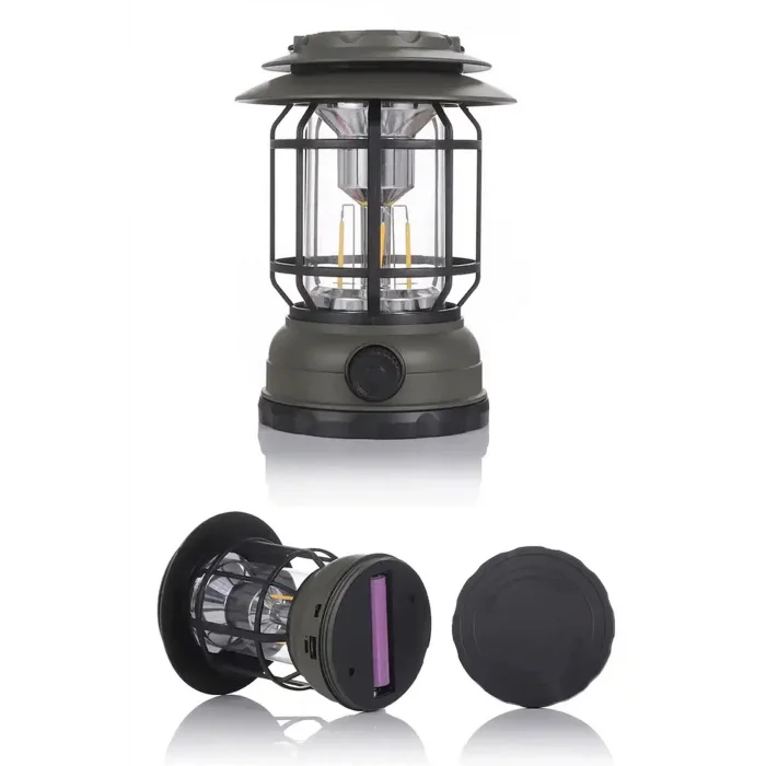  Usb Şarjlı Led Kamp Lambası - Bluetooth Müzik Çalar, El Feneri Ve Cep Telefonu Şarj Cihazı