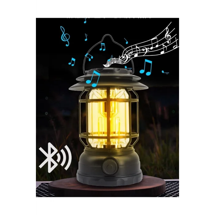 BUĞZ USB Şarjlı LED Kamp Lambası - Bluetooth Müzik Çalar, El Feneri ve Cep Telefonu Şarj Cihazı ( BUĞZ )