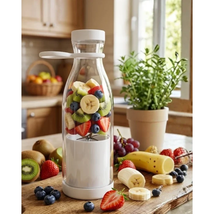 BUĞZ USB Şarjlı Mini Blender Taşınabilir Smoothie Yapıcı 380 ml Pratik Kullanım