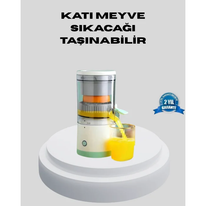 BUĞZ USB Şarjlı Mini Meyve Sıkacağı – Çift Bıçaklı, Güvenlik Kilitli