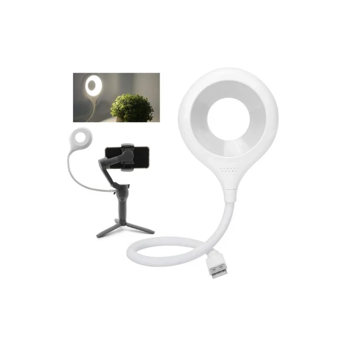 BUĞZ Usb Sesli Komutla Çalışan Akıllı Taşınabilir LED Lamba Esnek Boyunlu Masa Influencer Işığı