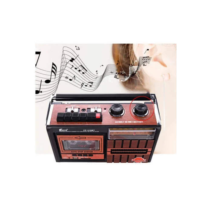 BUĞZ Usb ve fm radyo özellikli kahverengi kaset çalar 2 yıl garantili nostaljik radyo