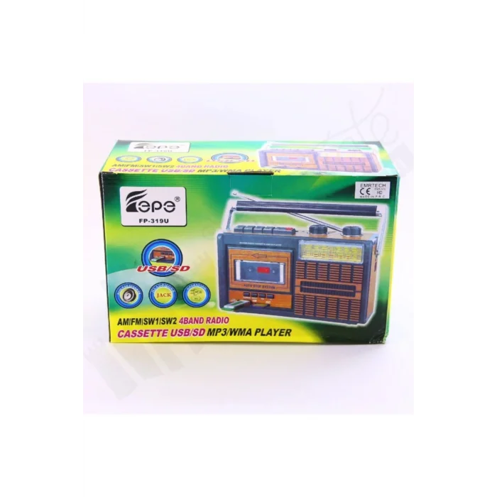 BUĞZ Usb ve fm radyo özellikli kahverengi kaset çalar 2 yıl garantili nostaljik radyo