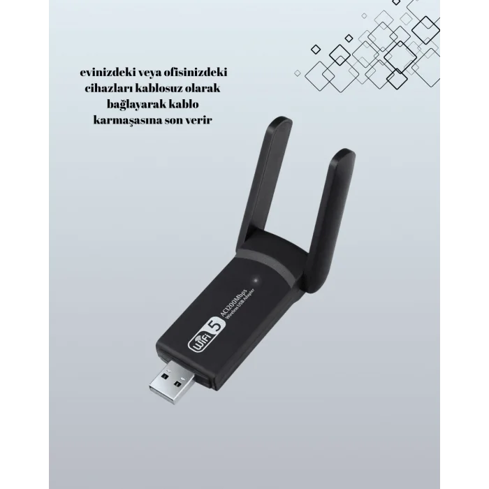 BUĞZ USB WiFi Adaptör – 1200 Mbps Hız