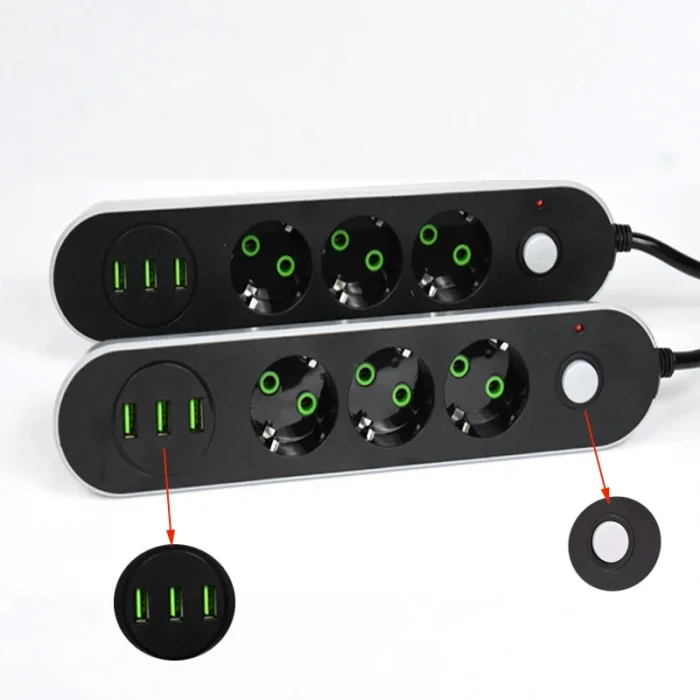 BUĞZ USB Yuvalı Üçlü Priz