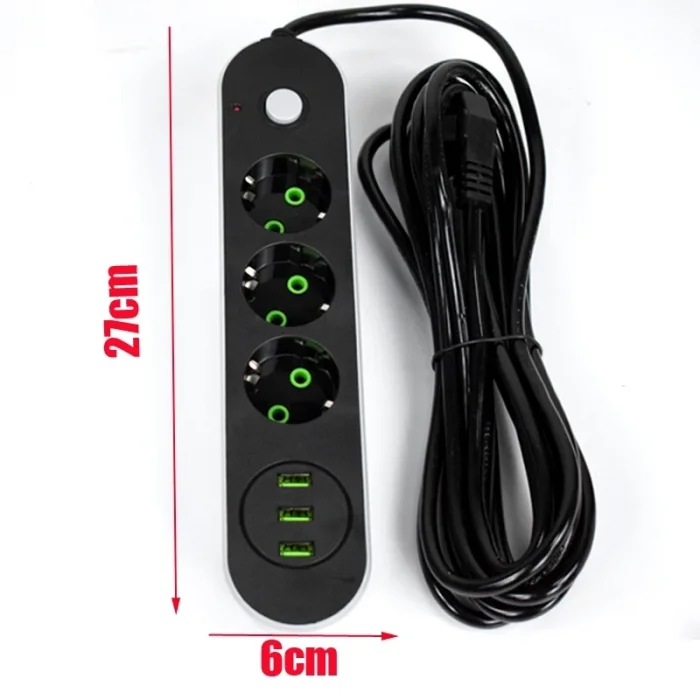 BUĞZ USB Yuvalı Üçlü Priz