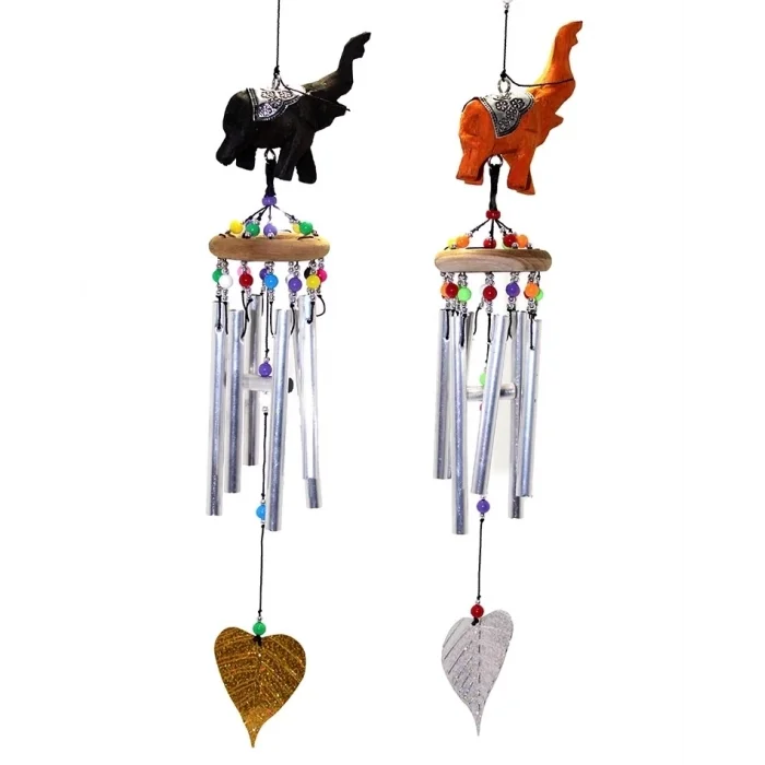 BUĞZ Üstü Ahşap Altı Metallı Filli Rüzgar Çanı 1/3