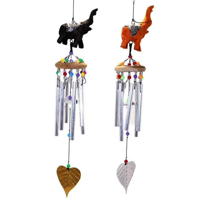 BUĞZ Üstü Ahşap Altı Metallı Filli Rüzgar Çanı 1/3