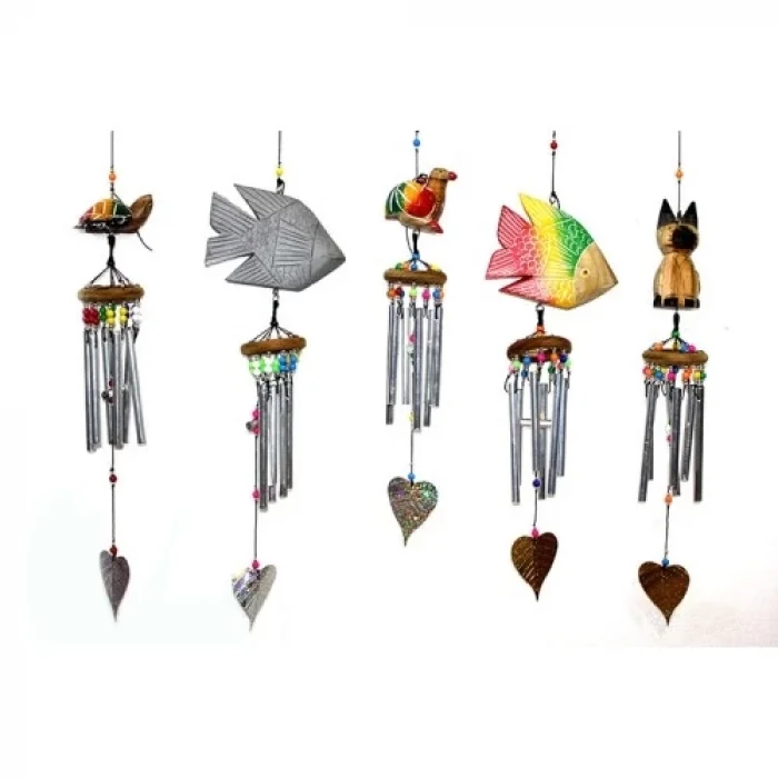  Üstü Ahşap Altı Metalli Rüzgar Çanı