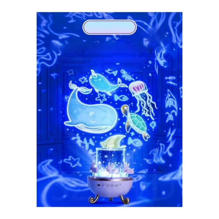  Uyku Arkadaşı Çocuk Gelişimi Galaksi Çok Figürlü Projektör Gece Lambası Hoparlörlü Doğum Günü Temalı