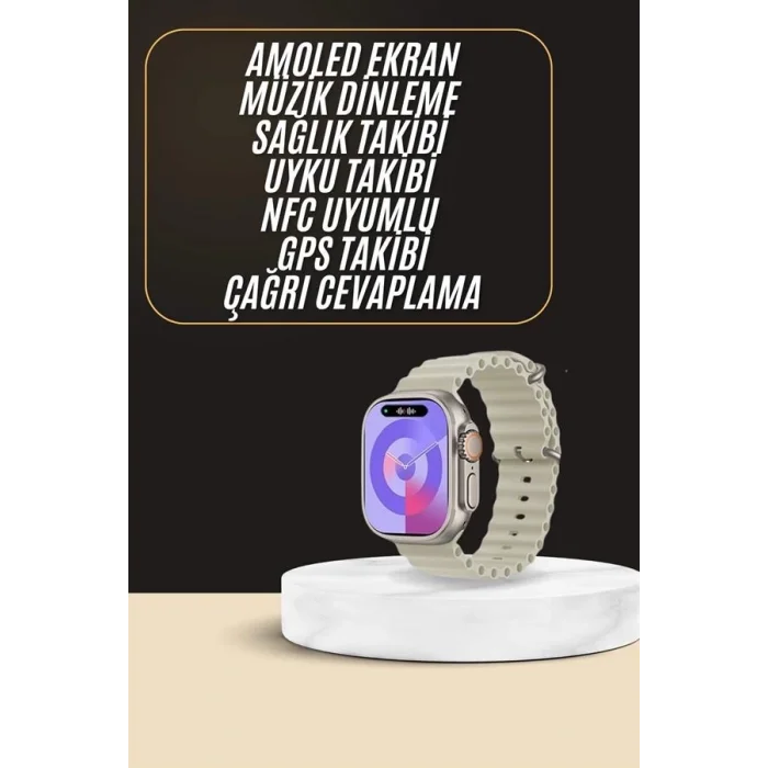  Uyku ve Sağlık Takibi Yapabilen GPS Uyumlu Plastik Kordonlu Akıllı Saat