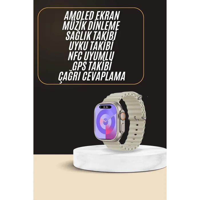  Uyku ve Sağlık Takibi Yapabilen GPS Uyumlu Plastik Kordonlu Akıllı Saat