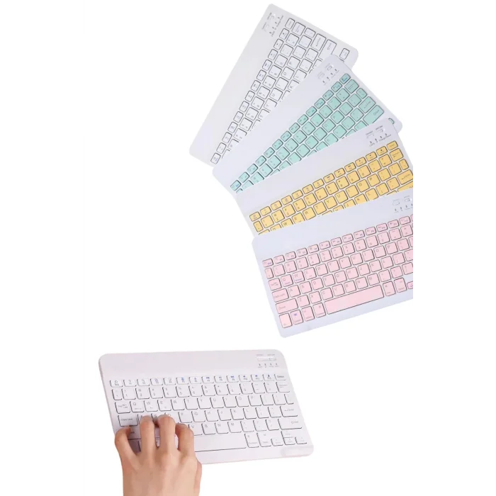  Uyumlu Kablosuz Bluetooth Şarj Edilebilir Mini Q Klavye