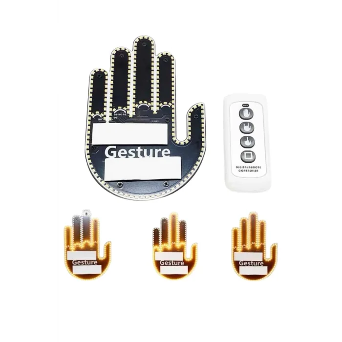  Uzaktan Kumandalı Araba Parmak Hareketi Işığı Parmak Işığı LED Araba Arka Pencere