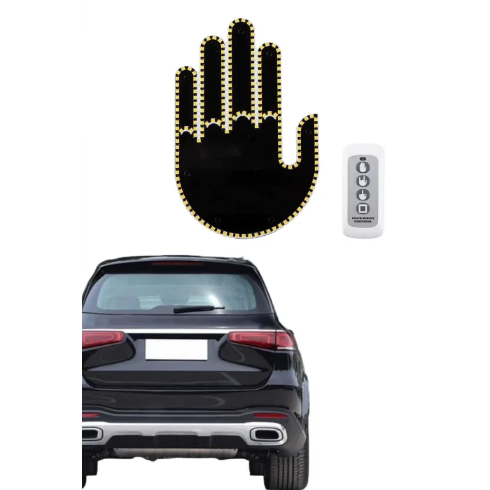  Uzaktan Kumandalı El Orta Parmak Led Araç Camına Özel