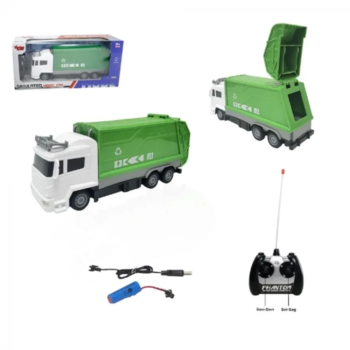 BUĞZ Uzaktan Kumandalı Full Fonksiyon Şarjlı 1:18 Kamyon (Damperli - Çöp Kamyonu)