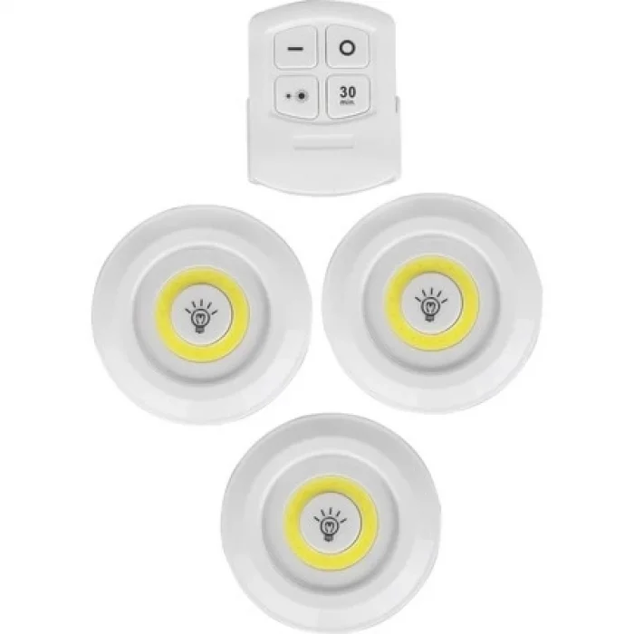  Uzaktan Kumandalı Yapışkanlı 3lü Led Spot Lamba