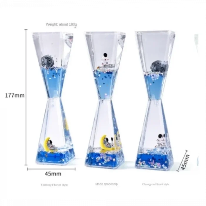  Uzay Temalı Dökülen Yağ Kum Saati